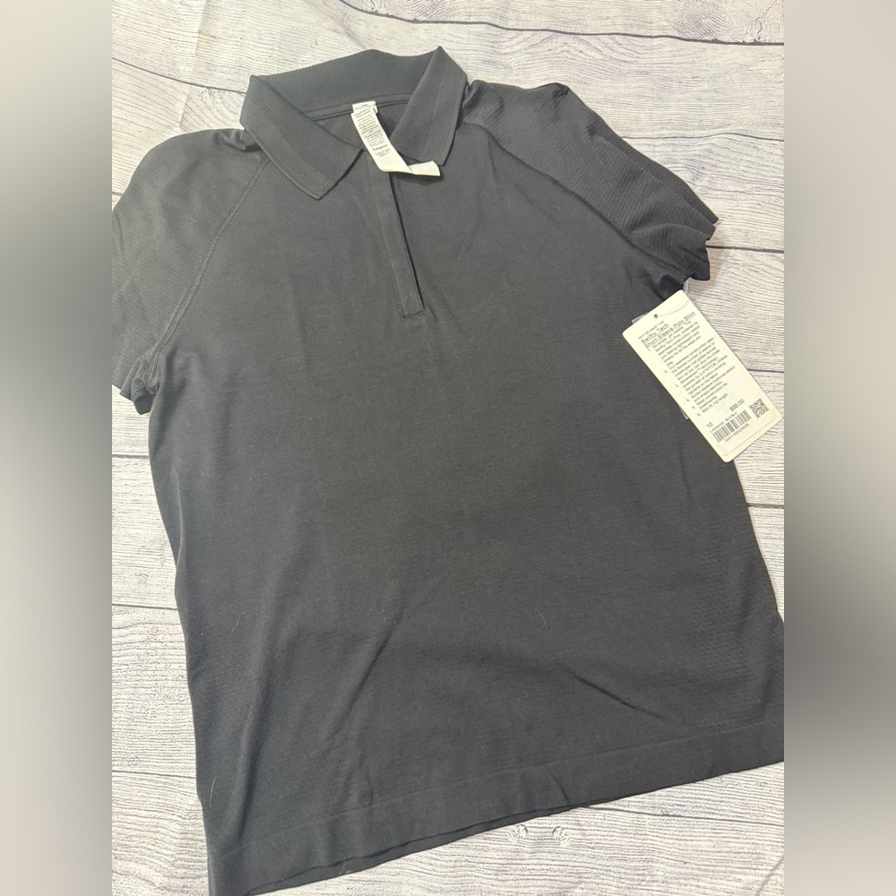 lululemon athletica Black Swiftly Tech Short Sleeved Polo NWT Size 10